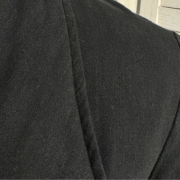 Elodie Waterfall Linen Blend Cardigan Topper Jacket Black XS Open - Picture 7 of 14